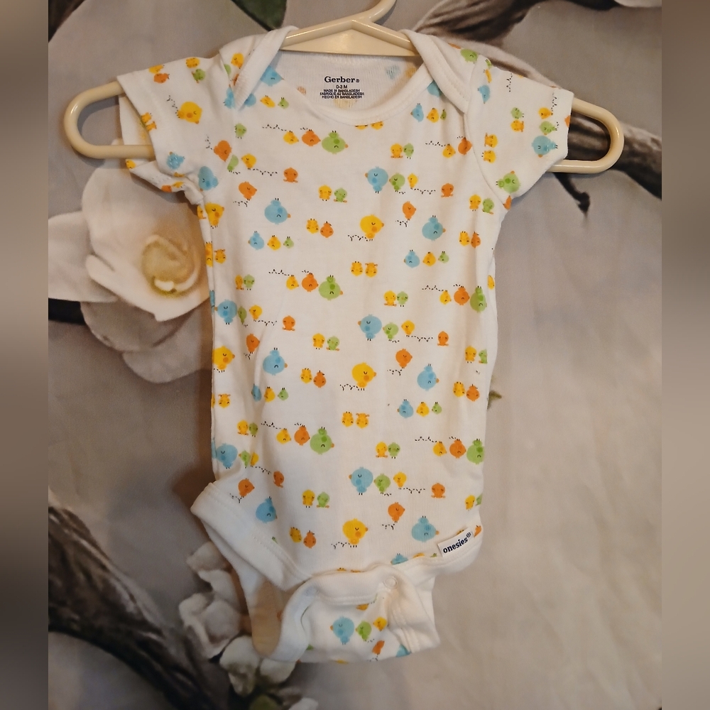 Gerber Baby Onesie with Colorful Animal Print